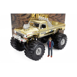 GREENLIGHT FORD USA F-150 MONSTER TRUCK - BIG FOOT N 1 - BOB CHANDLER FIGURE 1979 - GOLD SILVER 1/18
