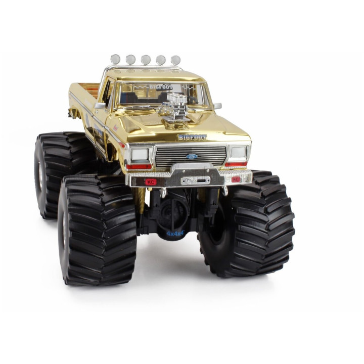 GREENLIGHT FORD USA F-150 MONSTER TRUCK - BIG FOOT N 1 - BOB CHANDLER FIGURE 1979 - GOLD SILVER 1/18