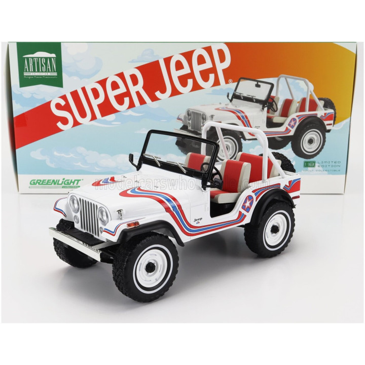 GREENLIGHT JEEP CJ-5 SUPER JEEP 1973 - WHITE 1/18