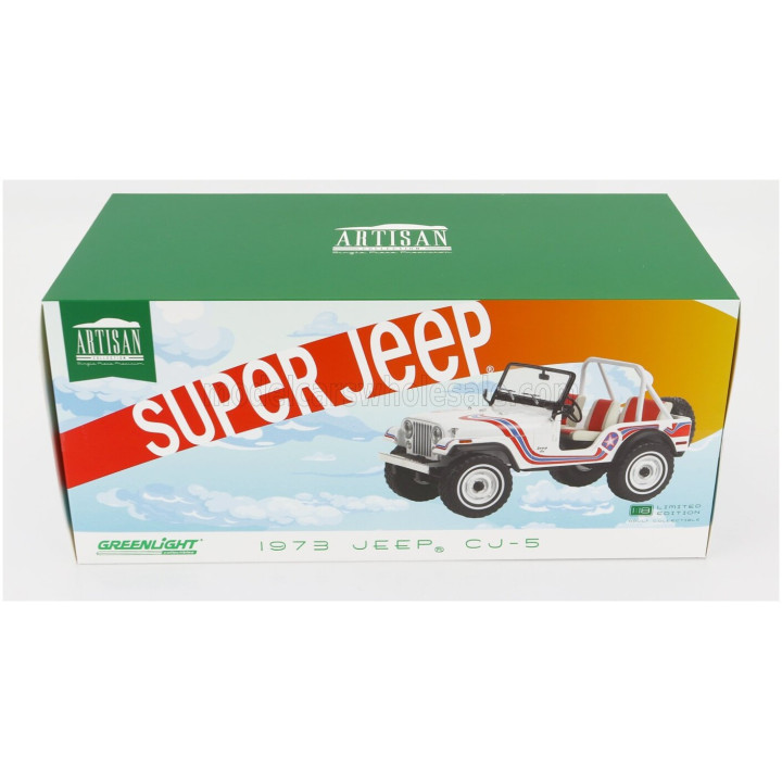 GREENLIGHT JEEP CJ-5 SUPER JEEP 1973 - WHITE 1/18