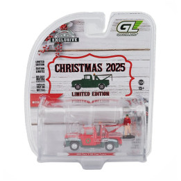 GREENLIGHT FORD USA F-100 PICK-UP TOW TRUCK WITH MECHANIC FIGURE 1956 - RED GREEN 1/64
