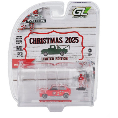 GREENLIGHT VOLKSWAGEN GOLF MKI GTi N 12 WITH RACE CAR FIGURE 1975 - RED WHITE 1/64