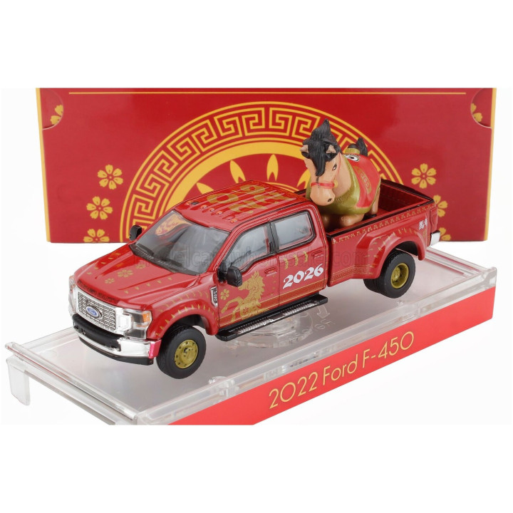 GREENLIGHT FORD F-450 PICK-UP 2022 - CHINESE ZODIAC 2026 - YEAR OF THE HORSE - RED 1/64