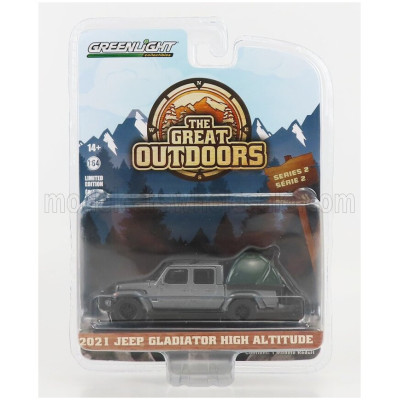 GREENLIGHT JEEP GLADIATOR PICK-UP 2021 - THE GREAT OUTDOORS - GREY MET 1/64