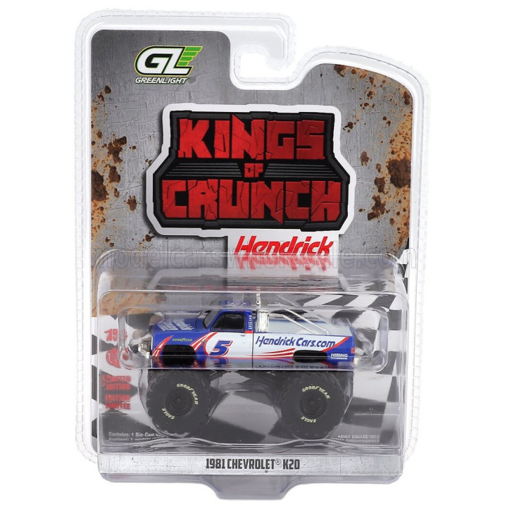 GREENLIGHT CHEVROLET K-20 PICK-UP MONSTER N 5 TRUCK 1981 - 2 TONE BLUE 1/64