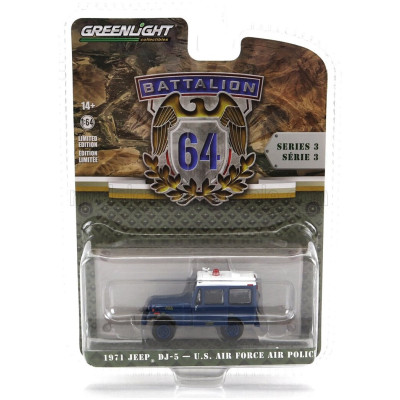 GREENLIGHT JEEP DJ-5 U.S. AIR FORCE POLICE 1971 - BLUE WHITE 1/64