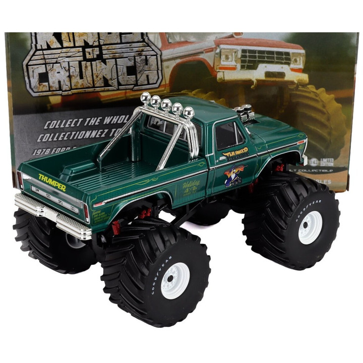 GREENLIGHT FORD USA F-250 PICK-UP MONSTER THUMPER TRUCK 1975 - GREEN 1/43