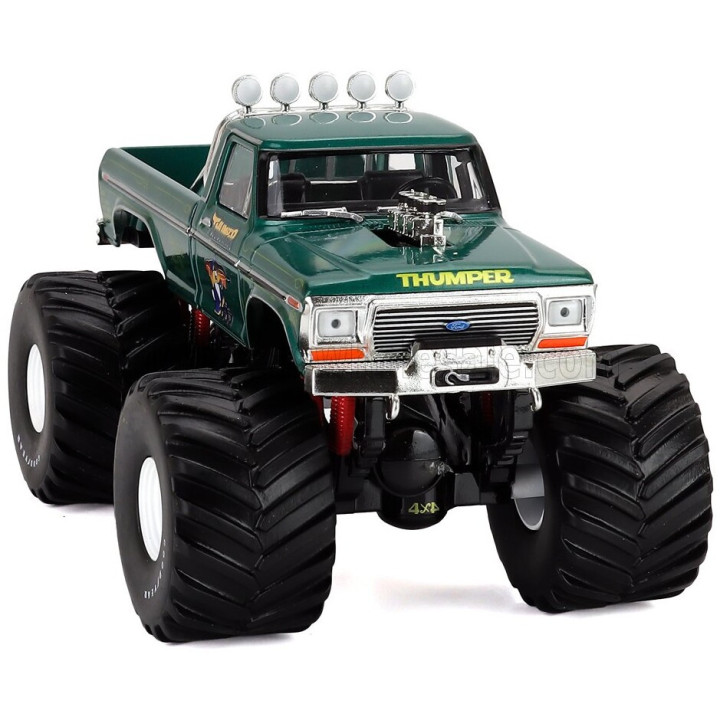GREENLIGHT FORD USA F-250 PICK-UP MONSTER THUMPER TRUCK 1975 - GREEN 1/43