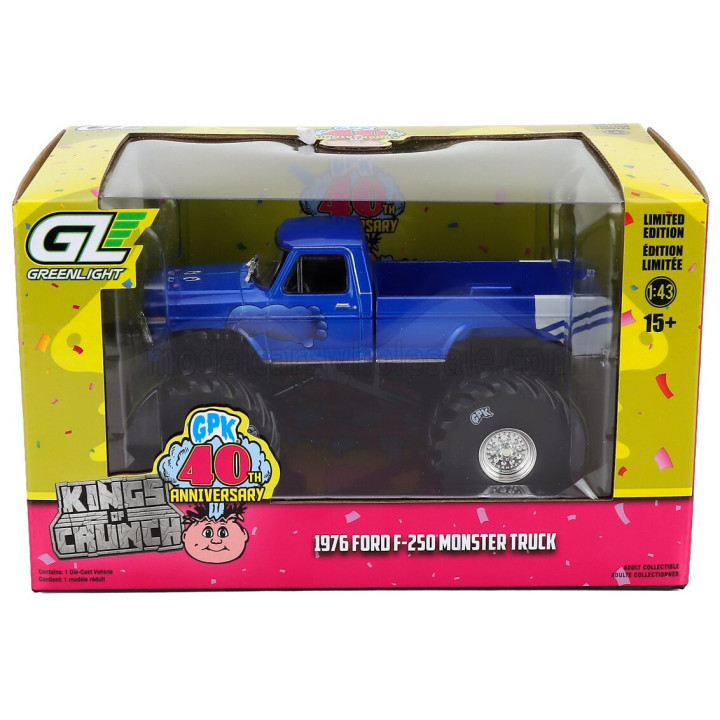 GREENLIGHT FORD USA F-250 PICK-UP MONSTER TRUCK 1976 - BLUE 1/43