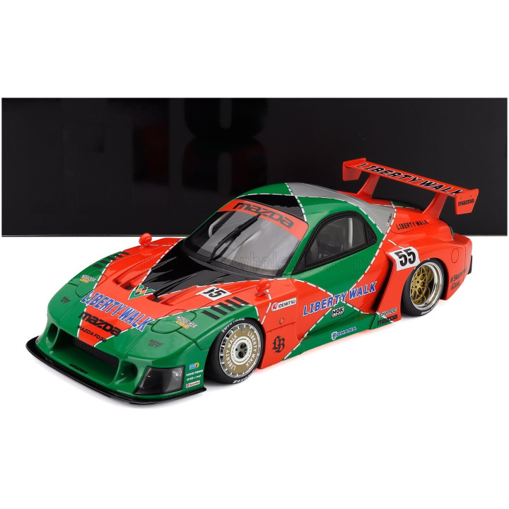 GT SPIRIT MAZDA RX-7 (FD3S) LB WORKS SUPER SILHOUETTE 787B N 55 LIVERY 2024 - ORANGE GREEN 1/18
