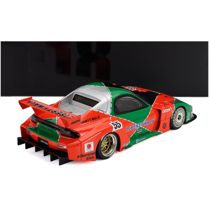 GT SPIRIT MAZDA RX-7 (FD3S) LB WORKS SUPER SILHOUETTE 787B N 55 LIVERY 2024 - ORANGE GREEN 1/18