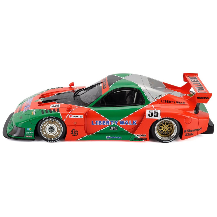 GT SPIRIT MAZDA RX-7 (FD3S) LB WORKS SUPER SILHOUETTE 787B N 55 LIVERY 2024 - ORANGE GREEN 1/18