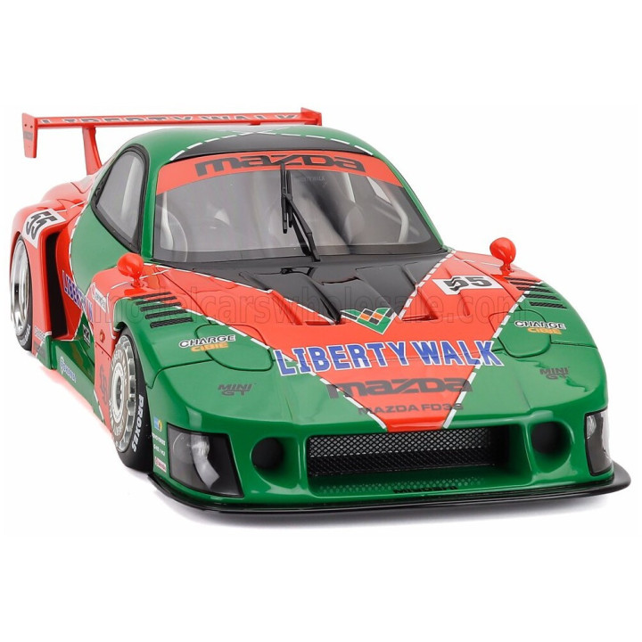 GT SPIRIT MAZDA RX-7 (FD3S) LB WORKS SUPER SILHOUETTE 787B N 55 LIVERY 2024 - ORANGE GREEN 1/18