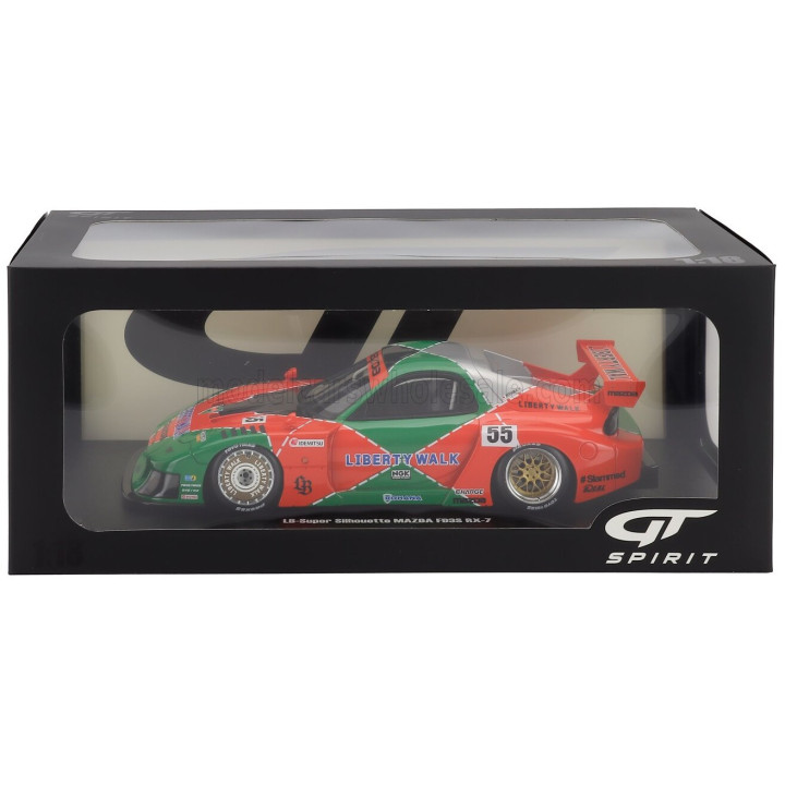 GT SPIRIT MAZDA RX-7 (FD3S) LB WORKS SUPER SILHOUETTE 787B N 55 LIVERY 2024 - ORANGE GREEN 1/18