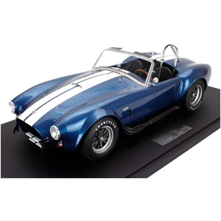 GT SPIRIT FORD USA SHELBY COBRA 427 S/C SPIDER OPEN 1967 - CON VETRINA - WITH SHOWCASE - BLUE WHITE 1/8