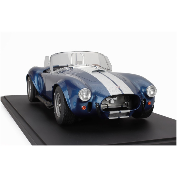 GT SPIRIT FORD USA SHELBY COBRA 427 S/C SPIDER OPEN 1967 - CON VETRINA - WITH SHOWCASE - BLUE WHITE 1/8