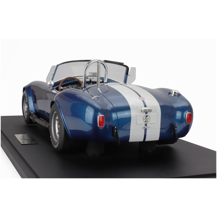 GT SPIRIT FORD USA SHELBY COBRA 427 S/C SPIDER OPEN 1967 - CON VETRINA - WITH SHOWCASE - BLUE WHITE 1/8