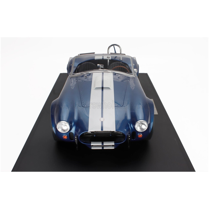 GT SPIRIT FORD USA SHELBY COBRA 427 S/C SPIDER OPEN 1967 - CON VETRINA - WITH SHOWCASE - BLUE WHITE 1/8