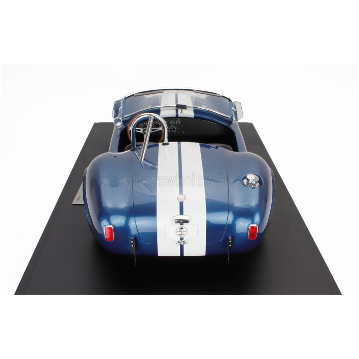 GT SPIRIT FORD USA SHELBY COBRA 427 S/C SPIDER OPEN 1967 - CON VETRINA - WITH SHOWCASE - BLUE WHITE 1/8