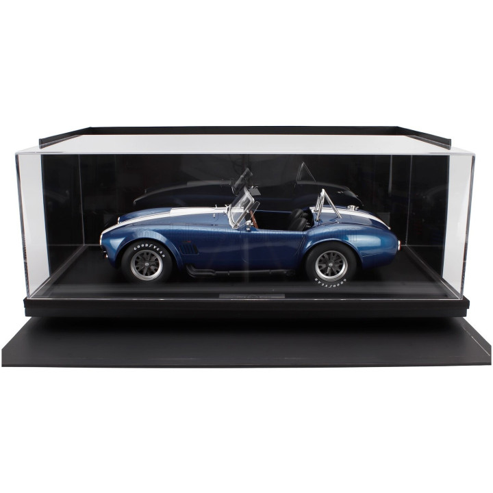GT SPIRIT FORD USA SHELBY COBRA 427 S/C SPIDER OPEN 1967 - CON VETRINA - WITH SHOWCASE - BLUE WHITE 1/8