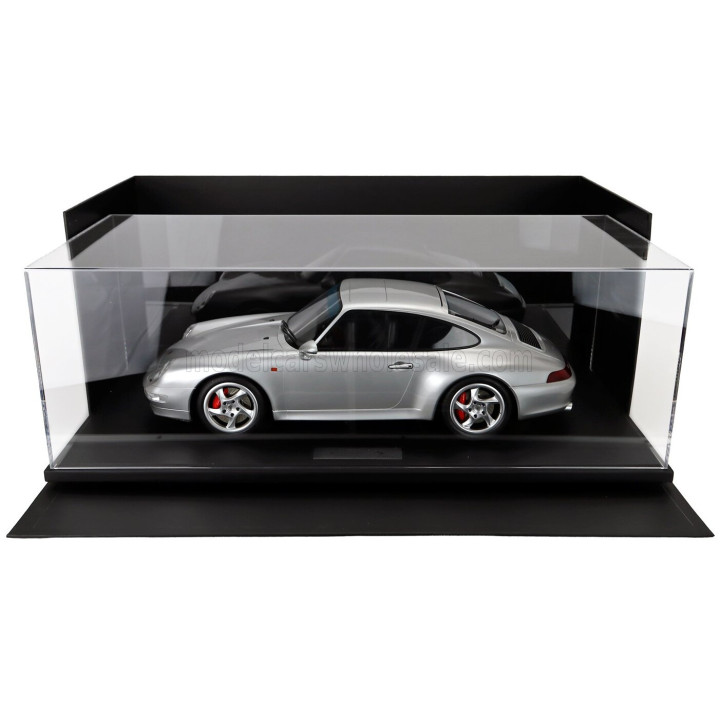 GT SPIRIT PORSCHE 911 993 CARRERA 4S COUPE 1995 - CON VETRINA - WITH SHOWCASE - SILVER 1/8