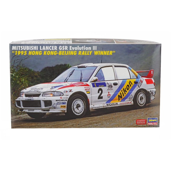 HASEGAWA MITSUBISHI LANCER EVOLUTION MKIII N 2 WINNER RALLY HONG KONG BEIJING 1995 K.ERIKSSON - S.PARMANDER 1/24