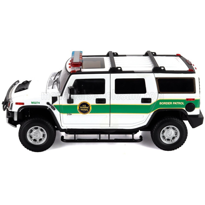 HIGHWAY61 HUMMER H2 BORDER PATROL POLICE 2006 - WHITE GREEN 1/18