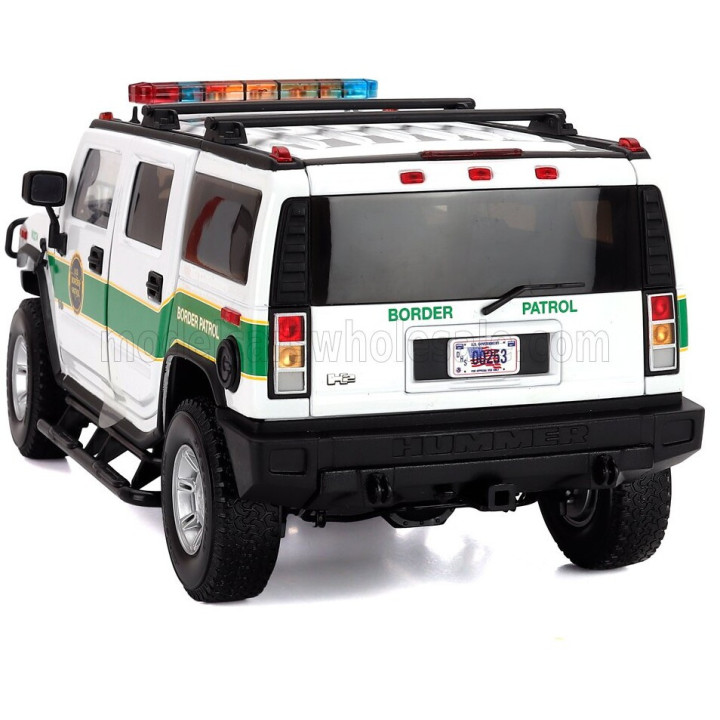 HIGHWAY61 HUMMER H2 BORDER PATROL POLICE 2006 - WHITE GREEN 1/18