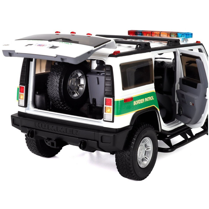 HIGHWAY61 HUMMER H2 BORDER PATROL POLICE 2006 - WHITE GREEN 1/18