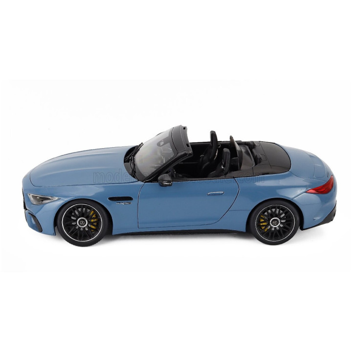 I SCALE MERCEDES BENZ SL-CLASS SL63 AMG (R232) 4MATIC CABRIOLET SPIDER 2021 - LIGHT BLUE BLACK 1/18