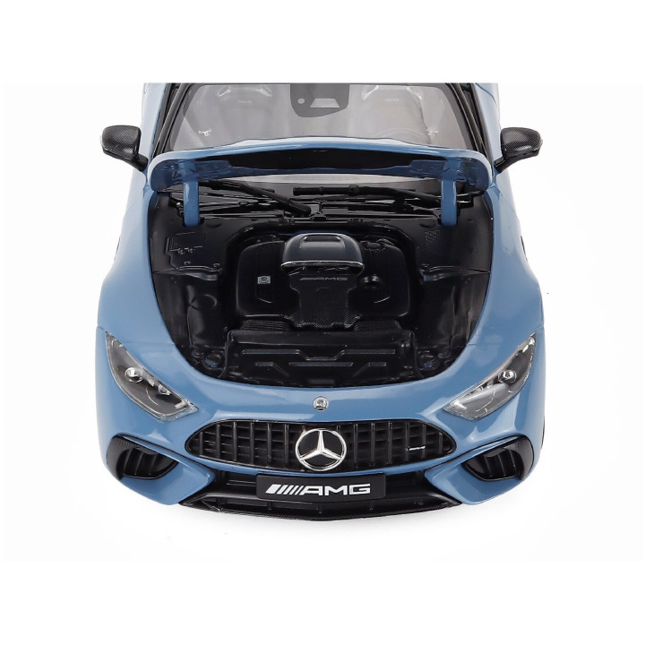 I SCALE MERCEDES BENZ SL-CLASS SL63 AMG (R232) 4MATIC CABRIOLET SPIDER 2021 - LIGHT BLUE BLACK 1/18