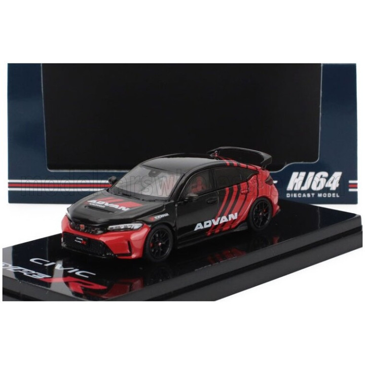 IGNITION MODEL HONDA CIVIC TYPE-R (FL5) ADVAN 2020 - BLACK RED 1/64