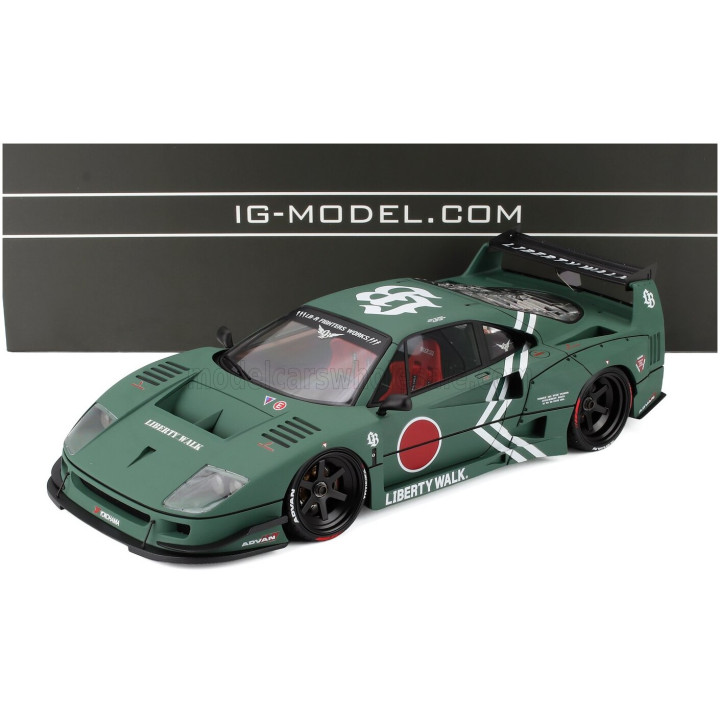 IGNITION MODEL FERRARI F40 LBWK LIBERTY WALK 1987 - MATT GREEN 1/18