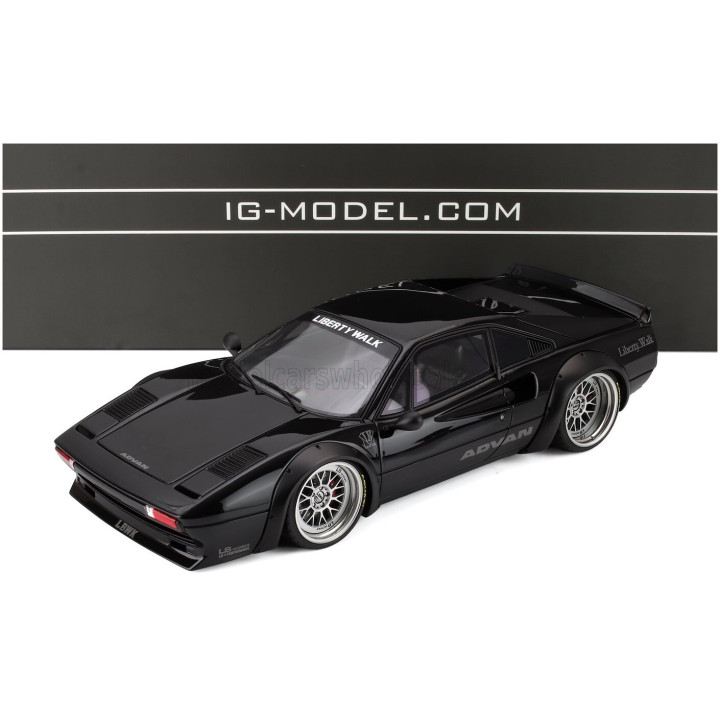 IGNITION MODEL FERRARI 308 LBWK LIBERTY WALK ADVAN 1982 - BLACK 1/18
