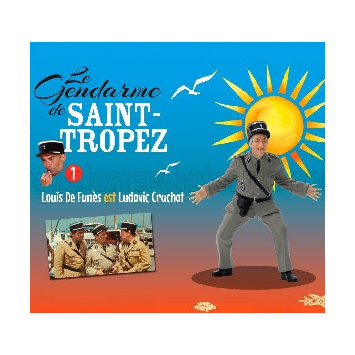INFINITE STATUE FIGURES LOUIS DE FUNES - LUDOVIC CRUCHOT - LE GENDARME DE SAINT-TROPEZ - MILITARY GREEN 1/18