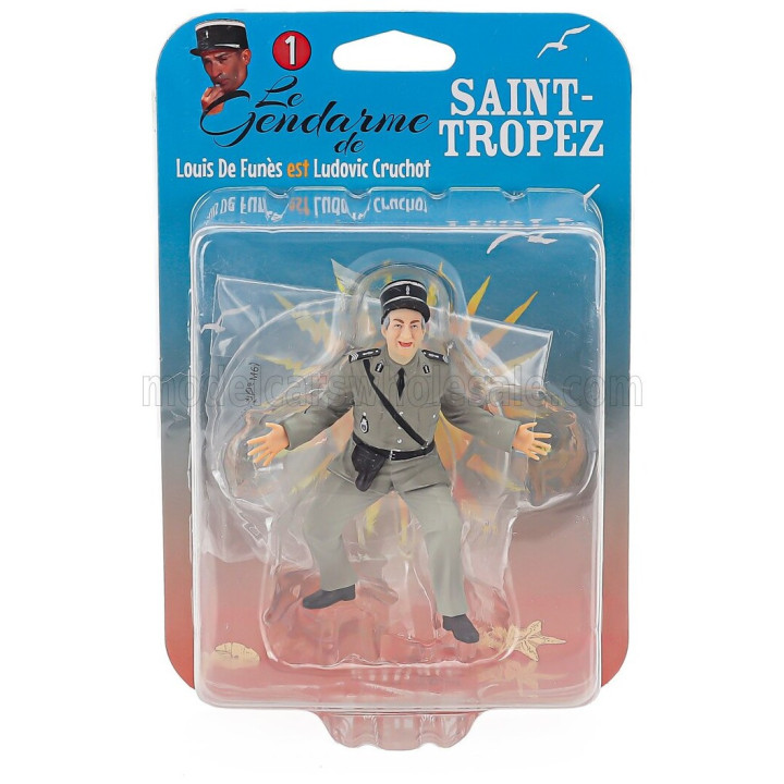 INFINITE STATUE FIGURES LOUIS DE FUNES - LUDOVIC CRUCHOT - LE GENDARME DE SAINT-TROPEZ - MILITARY GREEN 1/18