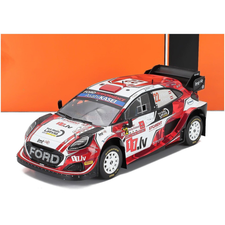 IXO MODELS FORD ENGLAND PUMA RALLY1 TEAM M SPORT FORD WRT N 22 5th RALLY POLAND 2024 MARTIN SESKS - RENARS FRANCIS - WHITE RED