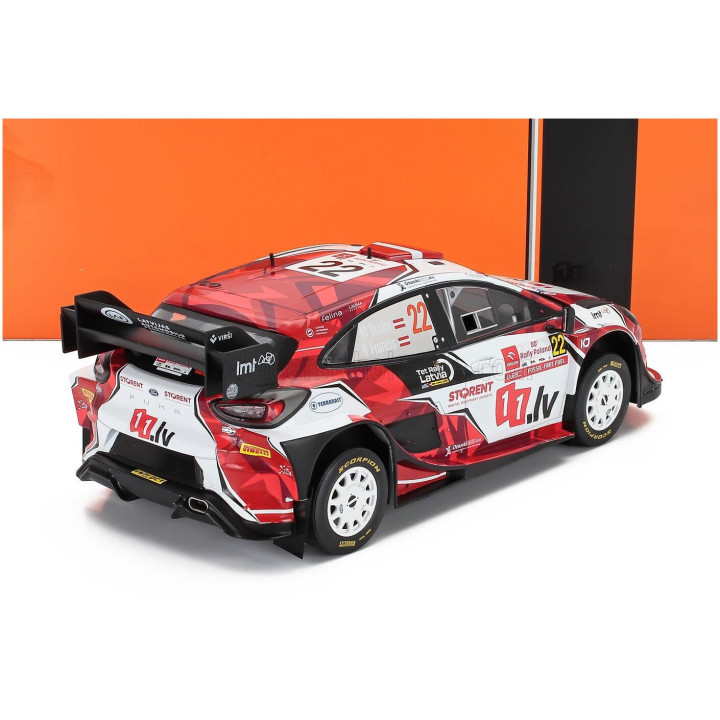 IXO MODELS FORD ENGLAND PUMA RALLY1 TEAM M SPORT FORD WRT N 22 5th RALLY POLAND 2024 MARTIN SESKS - RENARS FRANCIS - WHITE RED