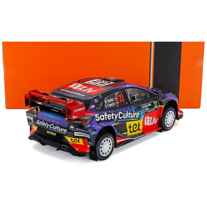 IXO MODELS FORD ENGLAND PUMA RALLY1 TEAM M-SPORT WRT N 22 RALLY SWEDEN 2025 MARTINS SESK - RENARS FRANCIS - BLUE PURPLE RED 1/18