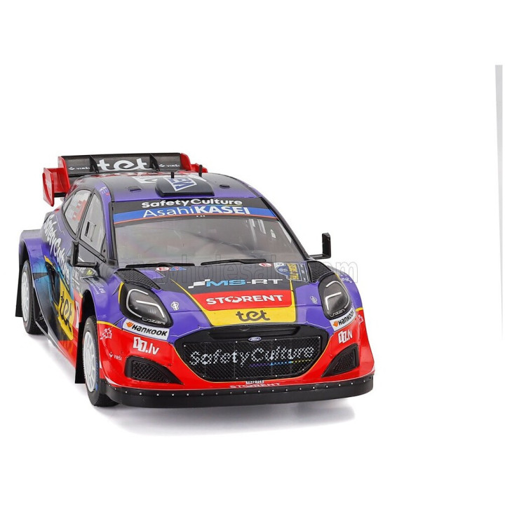 IXO MODELS FORD ENGLAND PUMA RALLY1 TEAM M-SPORT WRT N 22 RALLY SWEDEN 2025 MARTINS SESK - RENARS FRANCIS - BLUE PURPLE RED 1/18