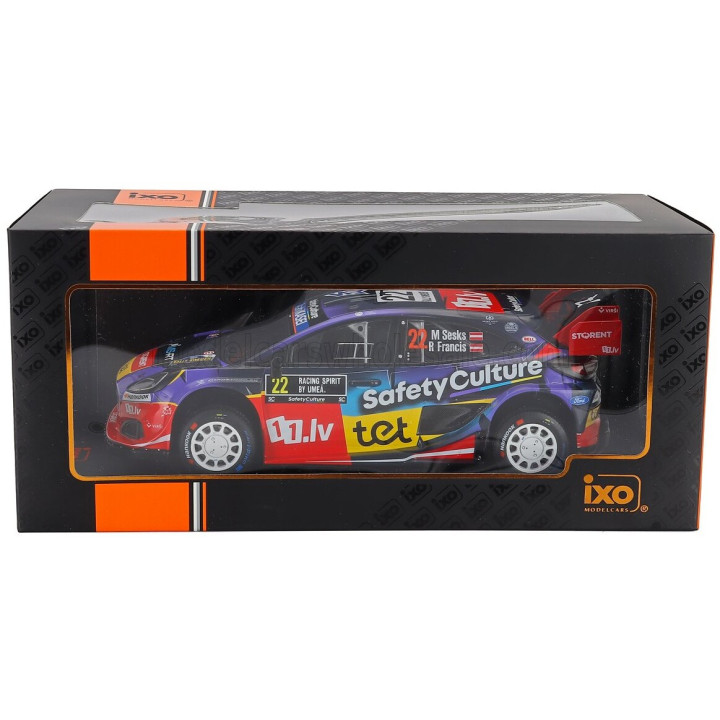 IXO MODELS FORD ENGLAND PUMA RALLY1 TEAM M-SPORT WRT N 22 RALLY SWEDEN 2025 MARTINS SESK - RENARS FRANCIS - BLUE PURPLE RED 1/18