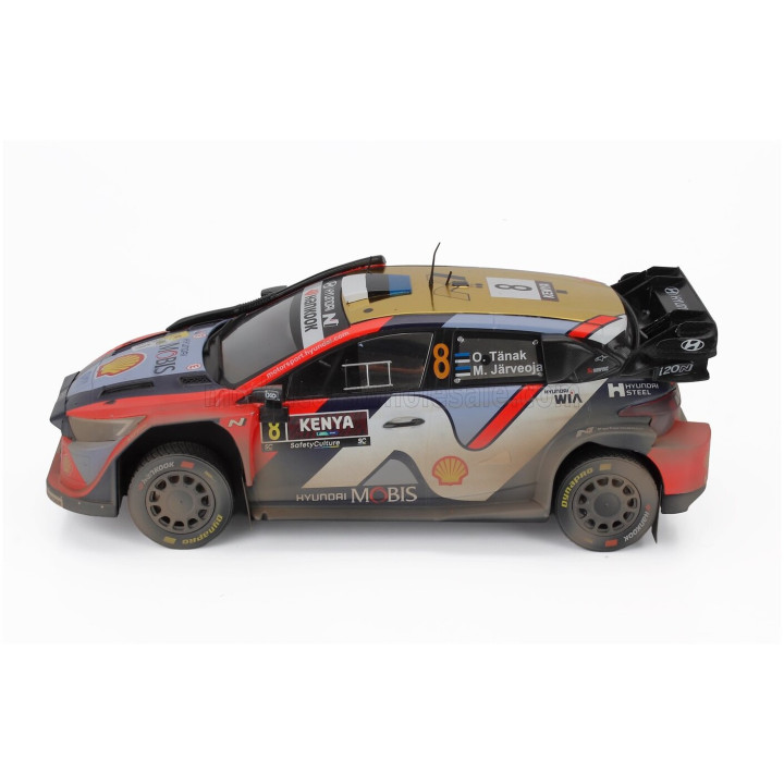 IXO MODELS HYUNDAI i20 N RALLY1 TEAM SHELL MOBIS WRT N 8 2nd RALLY KENYA SAFARI 2025 OTT TANAK - MARTIN JARVEOJA - RED WHITE