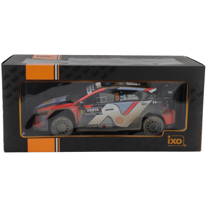 IXO MODELS HYUNDAI i20 N RALLY1 TEAM SHELL MOBIS WRT N 8 2nd RALLY KENYA SAFARI 2025 OTT TANAK - MARTIN JARVEOJA - RED WHITE