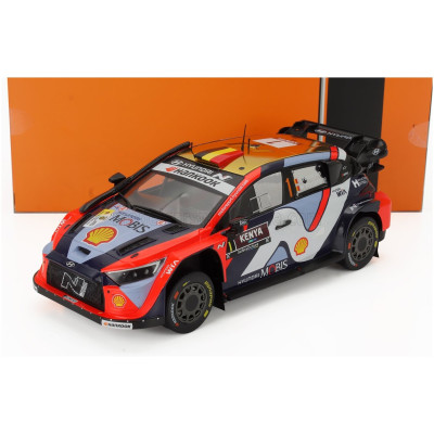 IXO MODELS HYUNDAI i20 N RALLY1 TEAM SHELL MOBIS WRT N 1 3rd RALLY KENYA SAFARI 2025 THIERRY NEUVILLE - MARTIJN WYDAEGHE - RED