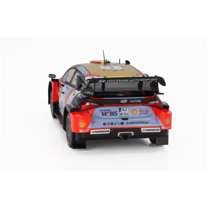 IXO MODELS HYUNDAI i20 N RALLY1 TEAM SHELL MOBIS WRT N 1 3rd RALLY KENYA SAFARI 2025 THIERRY NEUVILLE - MARTIJN WYDAEGHE - RED