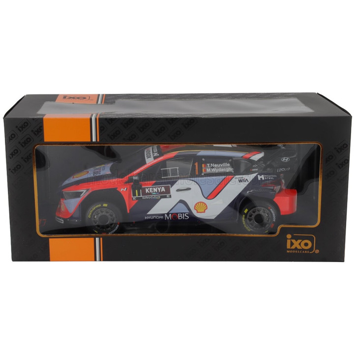 IXO MODELS HYUNDAI i20 N RALLY1 TEAM SHELL MOBIS WRT N 1 3rd RALLY KENYA SAFARI 2025 THIERRY NEUVILLE - MARTIJN WYDAEGHE - RED