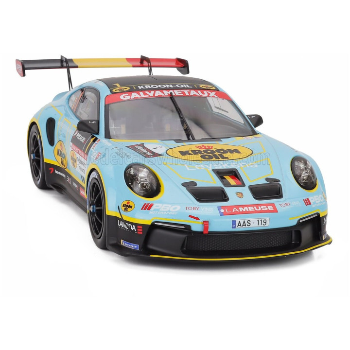IXO MODELS PORSCHE 911 992 RALLY GT N 1 5th RALLY WALLONIEN 2025 CEDRIC CHERAIN - DAMIEN WITHERS - LIGHT BLUE YELLOW BLACK 1/18