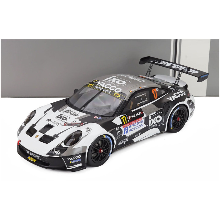 IXO MODELS PORSCHE 911 992 RALLY GT TEAM ECURIE ESBAYE N 17 RALLY WALLONIEN 2025 CEDRIC DE CECCO - JEROME HUMBLET - BLACK WHITE