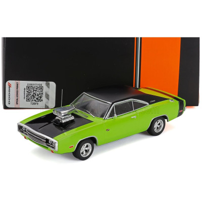 IXO MODELS DODGE CHALLENGER R/T 1970 - LIGHT GREEN BLACK 1/43