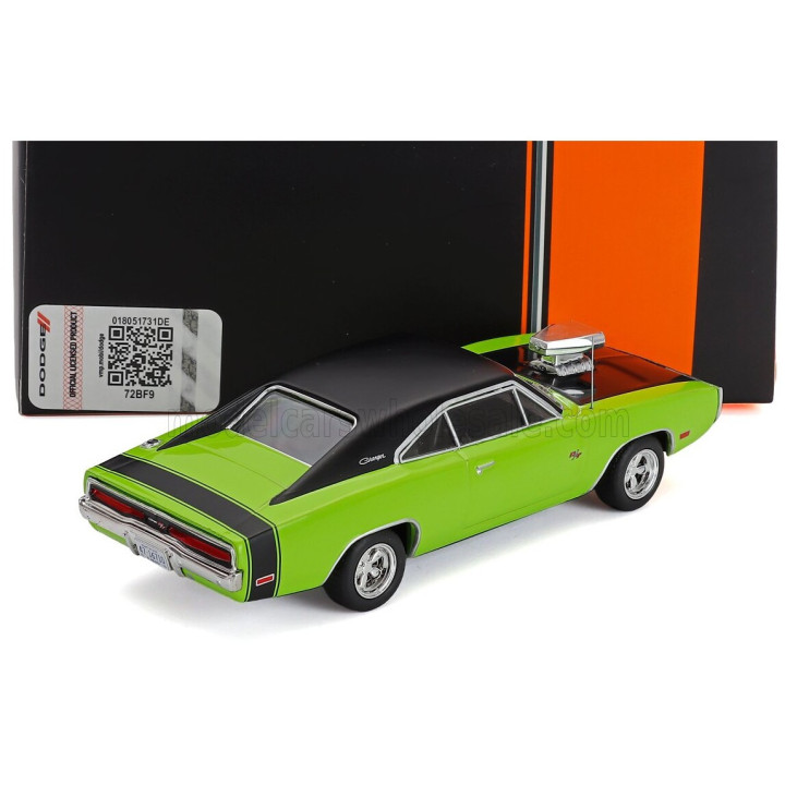 IXO MODELS DODGE CHALLENGER R/T 1970 - LIGHT GREEN BLACK 1/43